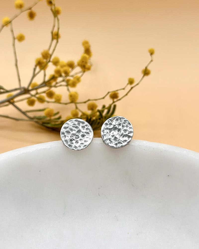Mat Silver Dövme Disk Mini Küpe