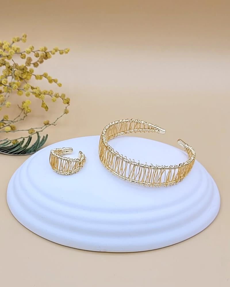 Tel Sarma Yüzük Bileklik Set