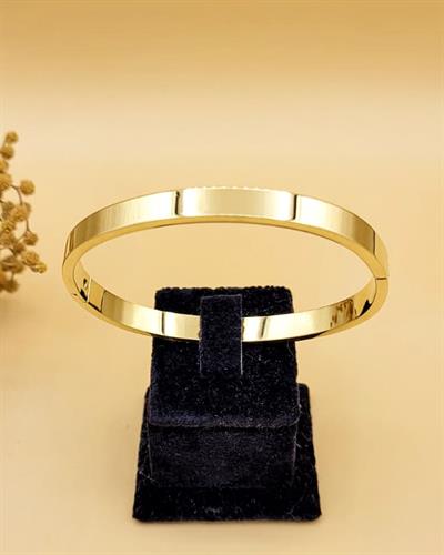 Unisex Gold Renk Çelik Kelepçe Bileklik