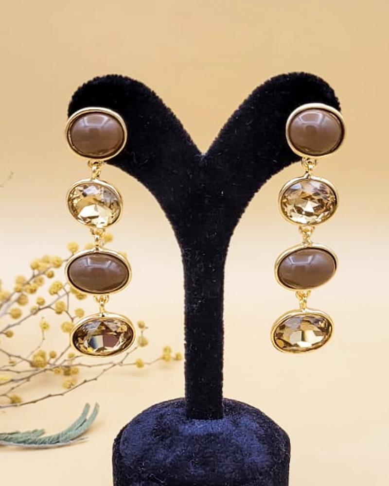 Amber Işıltısı Küpe