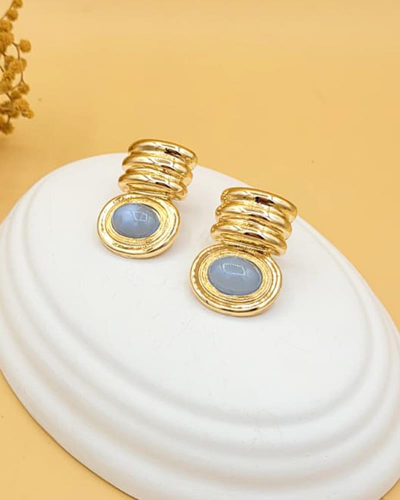 Bebe Mavisi Marka Model Pirinç Gold Küpe