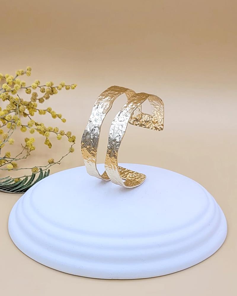 Çift Bantlı Dövme Bileklik Gold