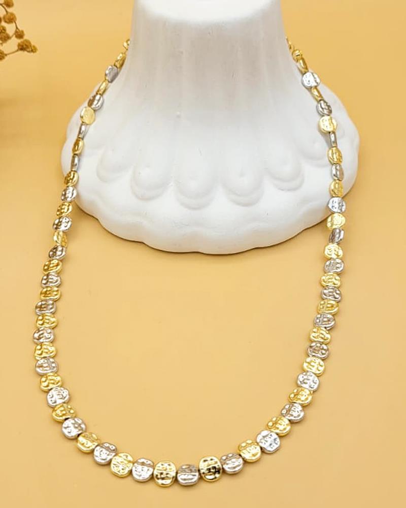 Çift Renkli Dövme Plaka Zarif Kolye