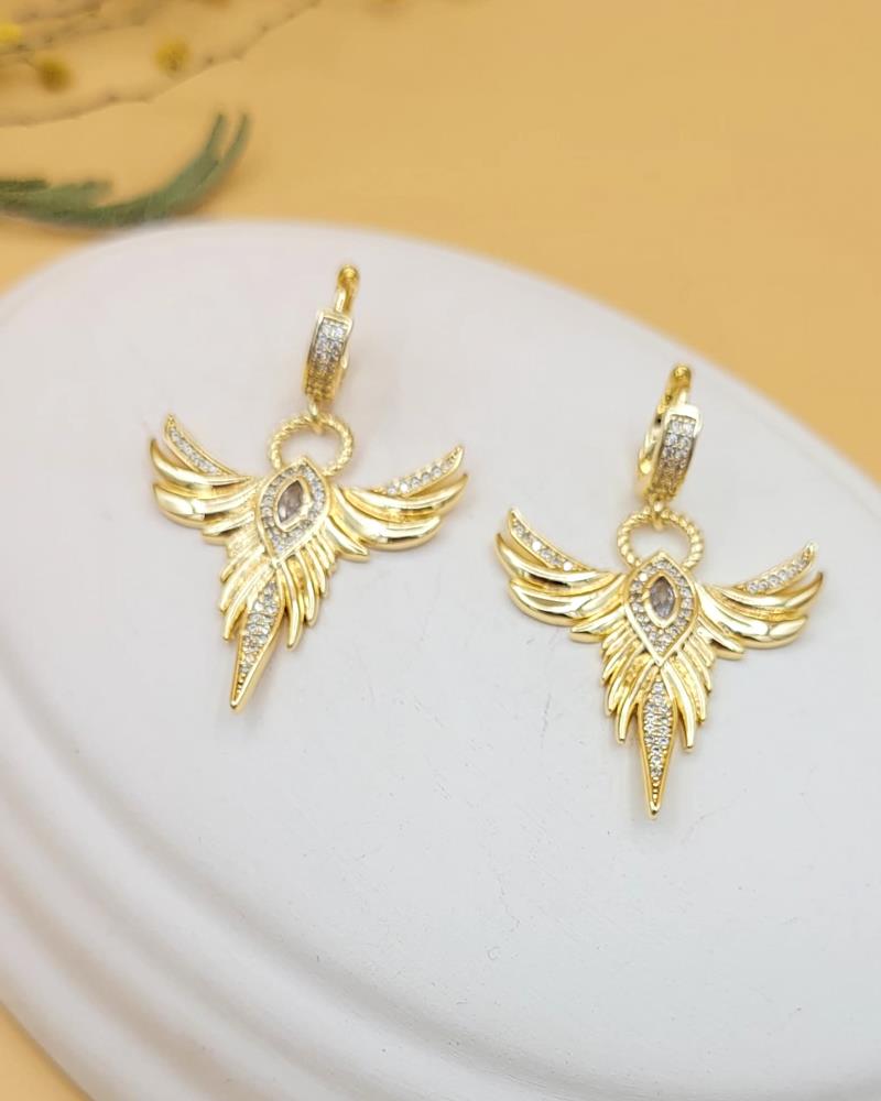Gold Anka Kuşu Sallantılı Küpe