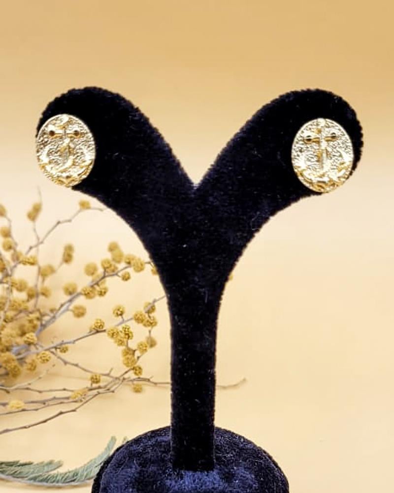Gold Denizci Çıpası Küpe