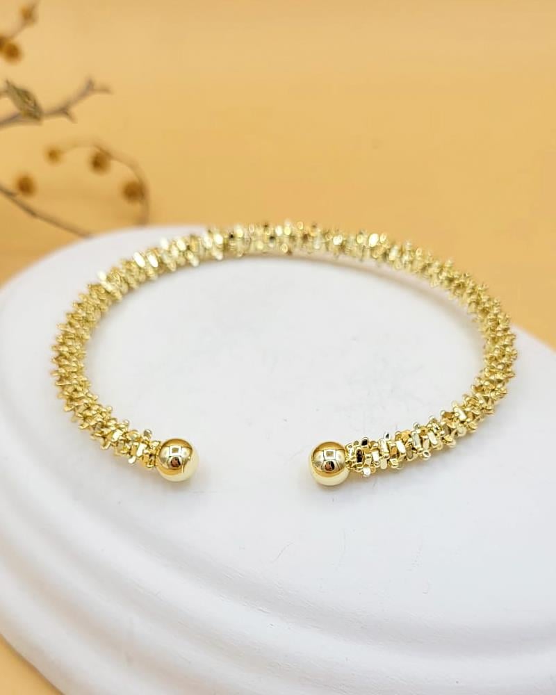 Gold Işıltılı Örgü Açık Bileklik