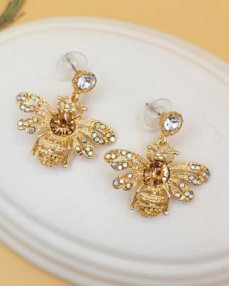 Gold Kraliçe Arı Küpe