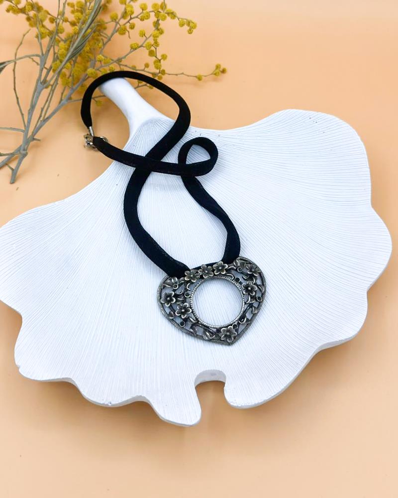 Gümüş Bahar Kalp Kolye