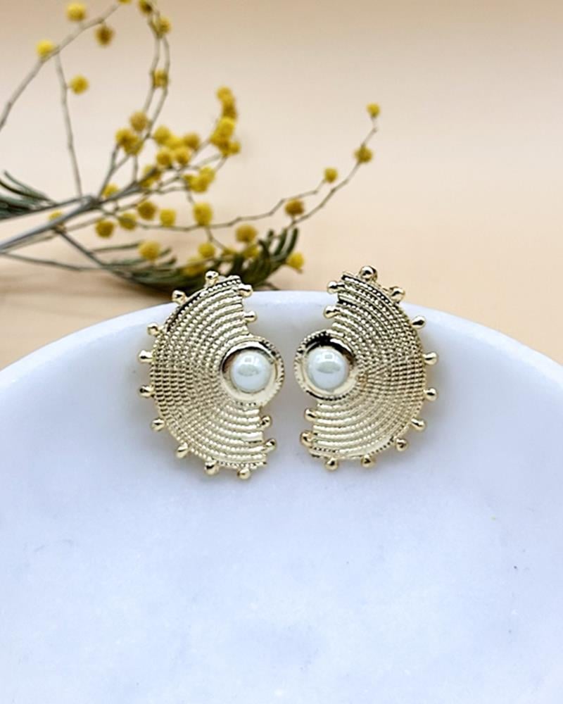 İncili Yarım Güneş Küpe