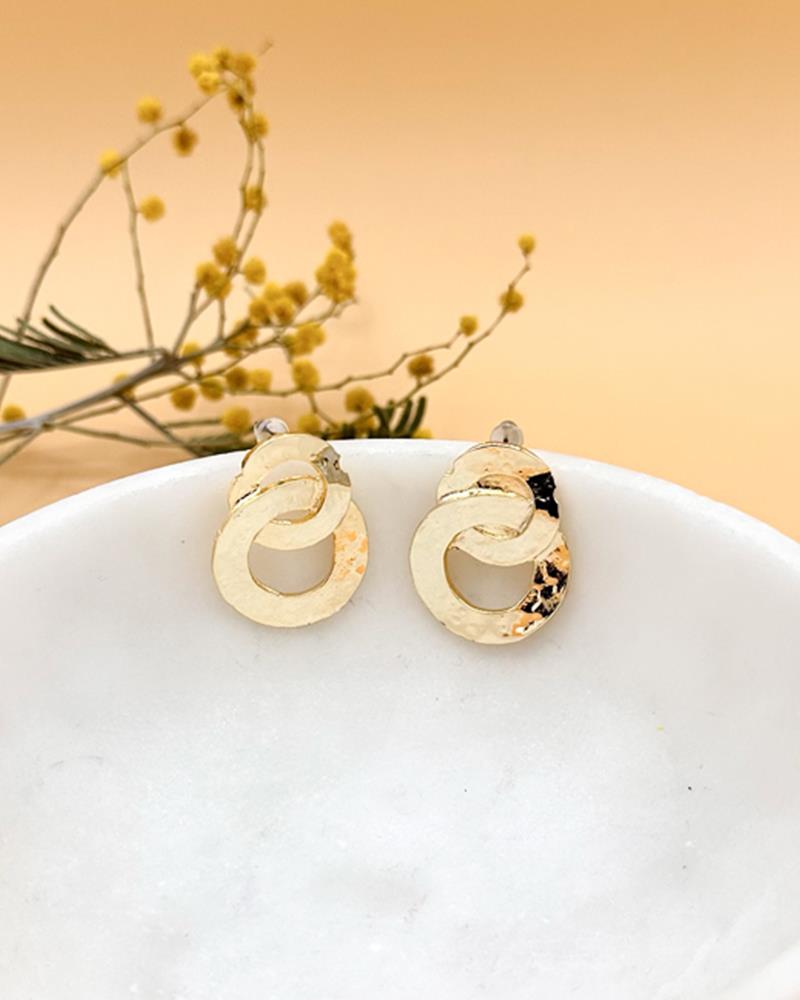 İnfinity Parlak Gold Küpe