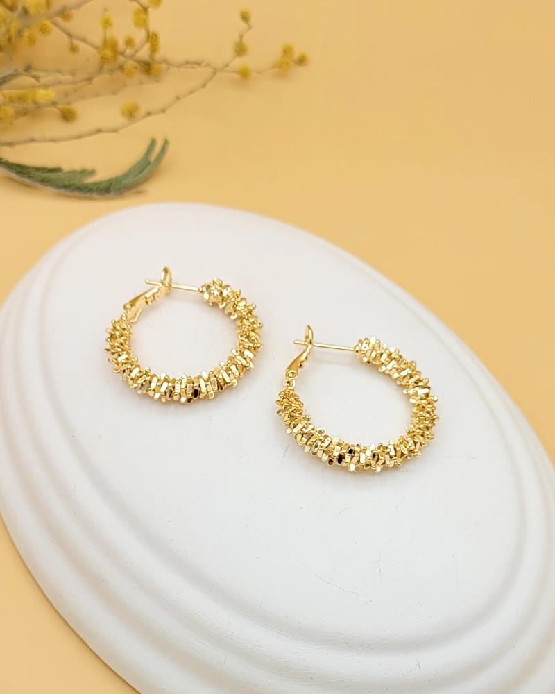 Işık Halkası Gold Küpe