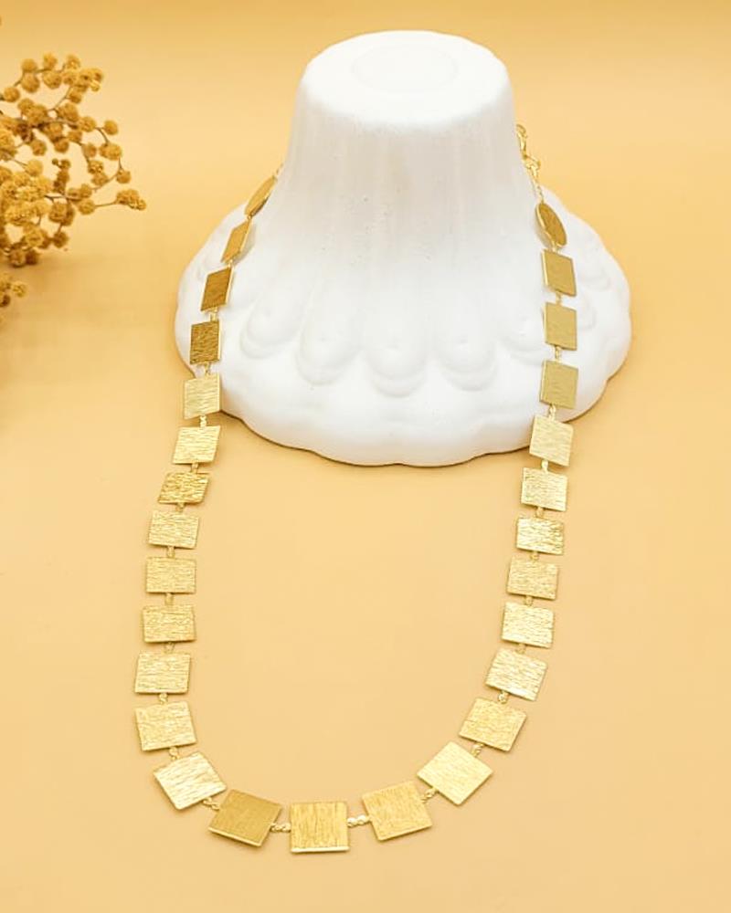 Kare Gold Pul Dizi Kolye