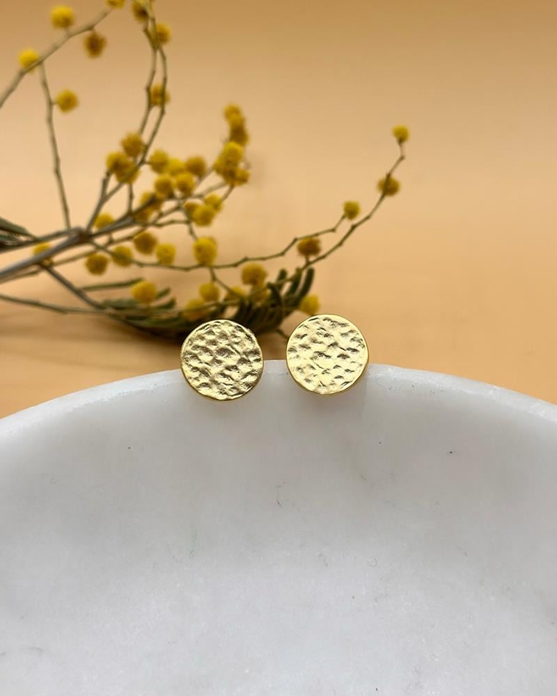 Mat Gold Dövme Disk Mini Küpe