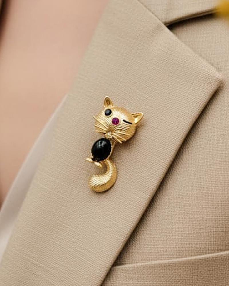 Mia Gold Kedi Broş
