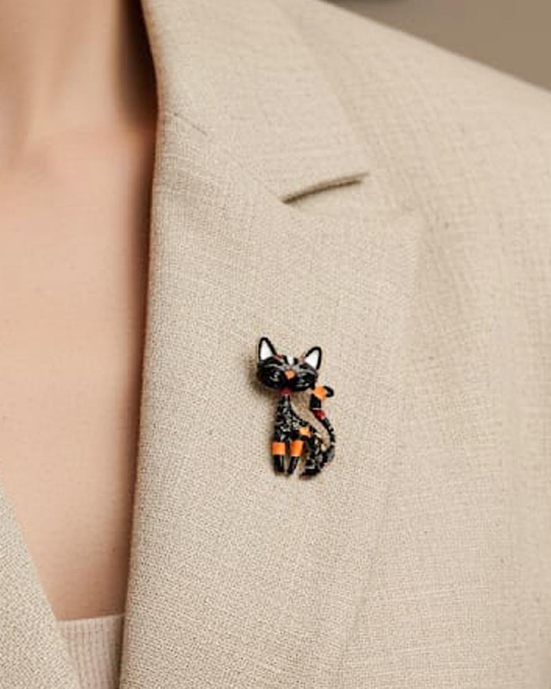 Muro Siyah Sevimli Kedi Broş