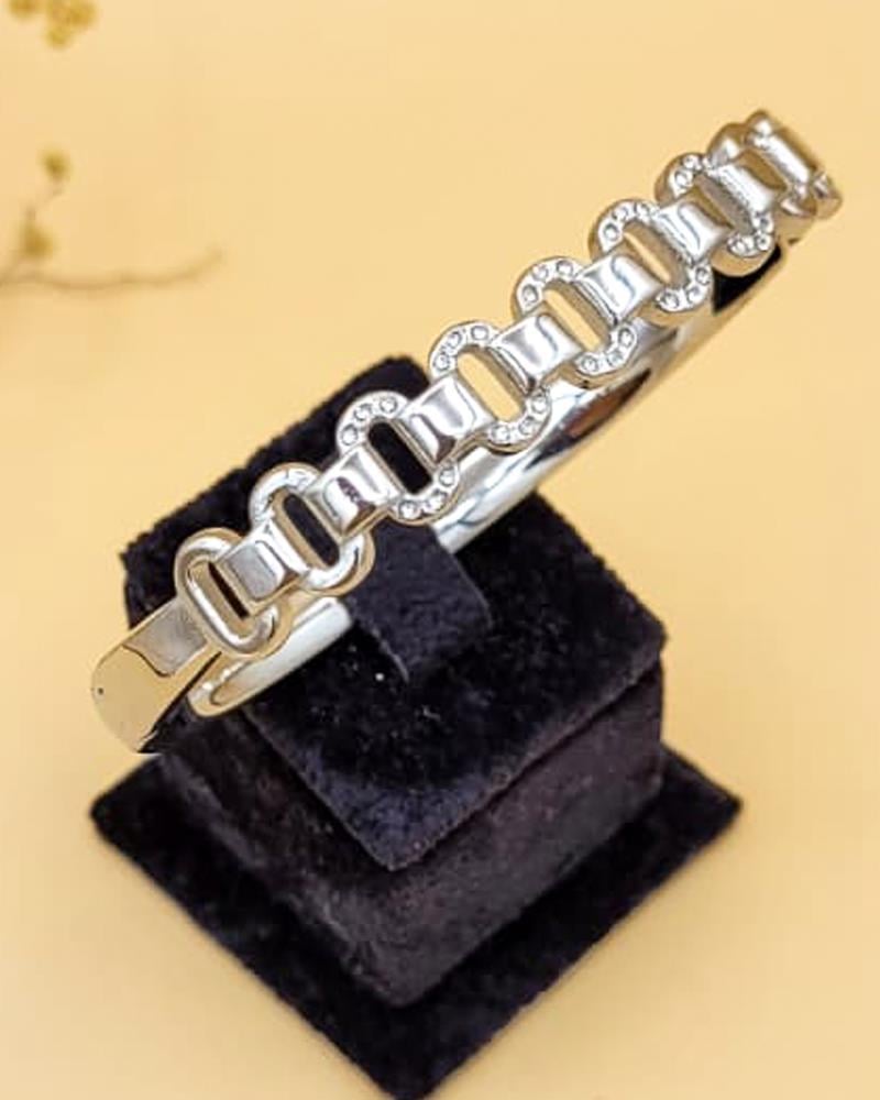 Nexa Halka Silver Çelik Kelepçe Bileklik