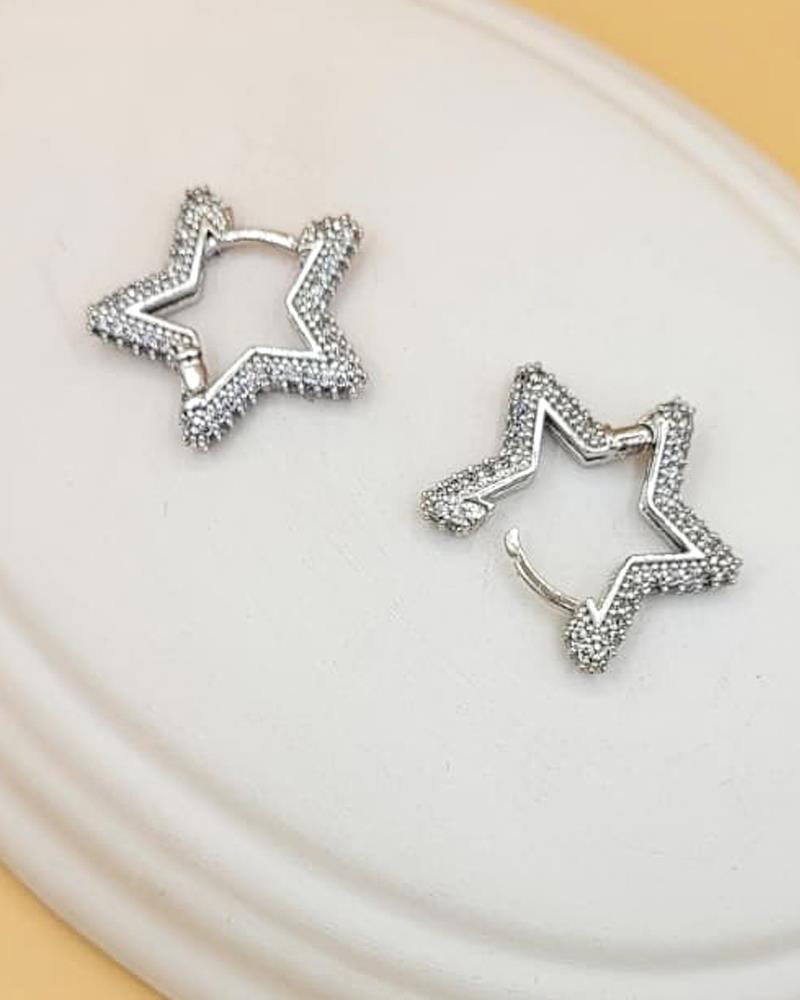 Pave Taşlı Yıldız Küpe