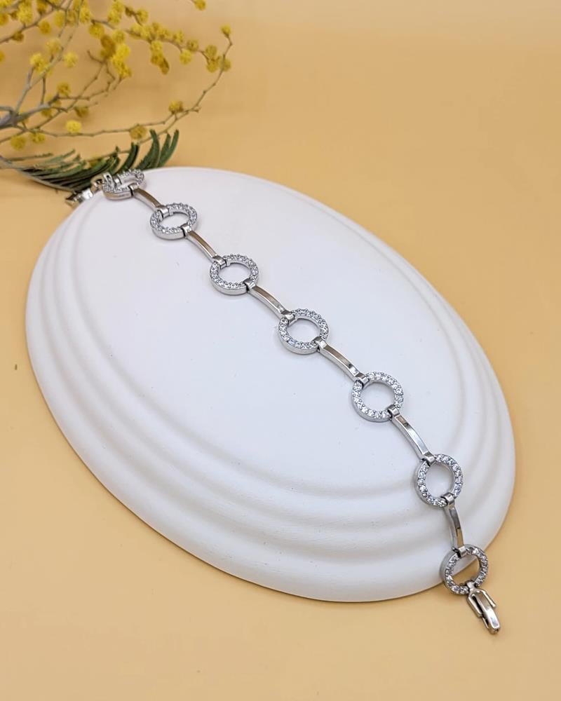 Plata Ayarlanabilir Bileklik Gümüş Renk