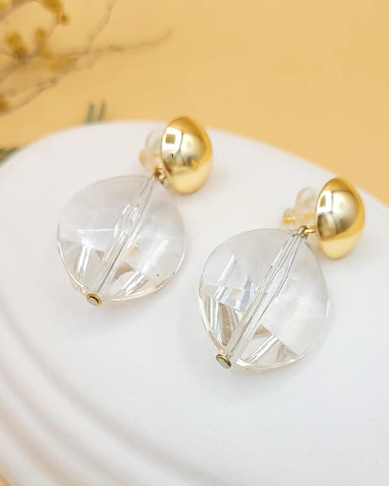 Şeffaf Kristal Damla Küpe