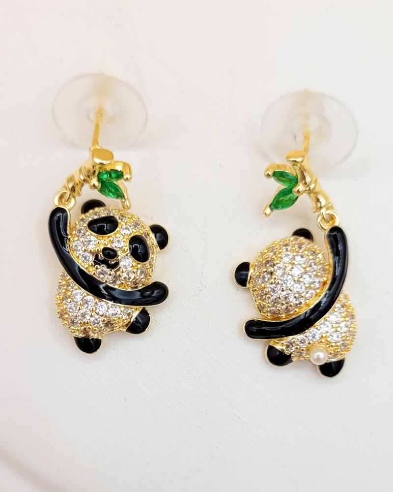 Sevimli Tembel Panda Küpe