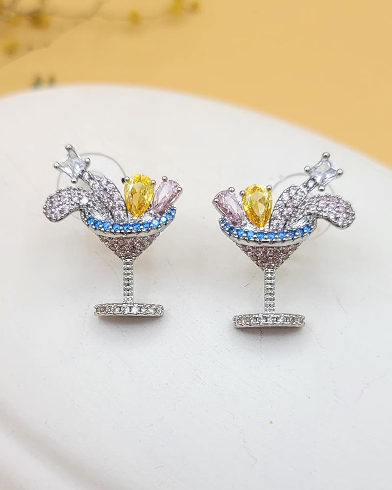 Silver Işıltılı Kokteyl Küpe