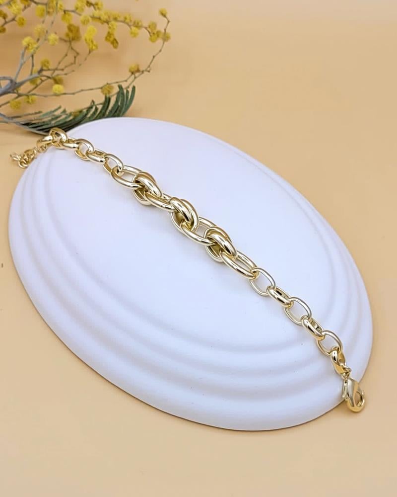Sıralı Halka Gold Metal Bileklik