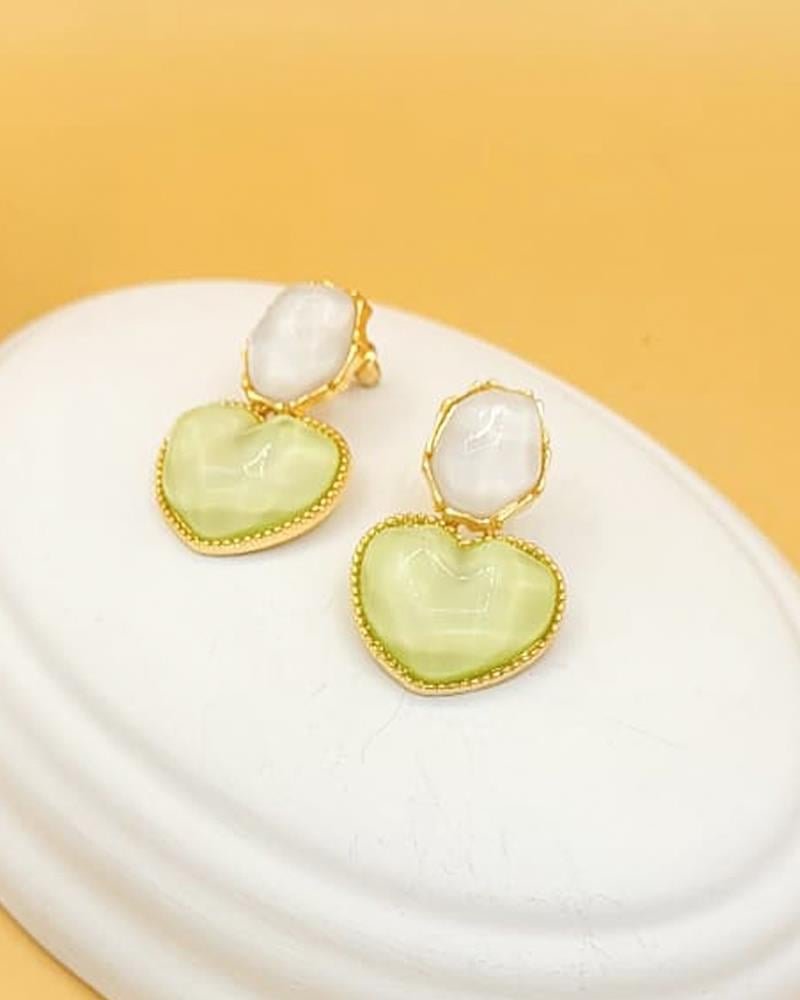 Su Yeşili Dalga Efektli Zr Model Sallantılı Küpe