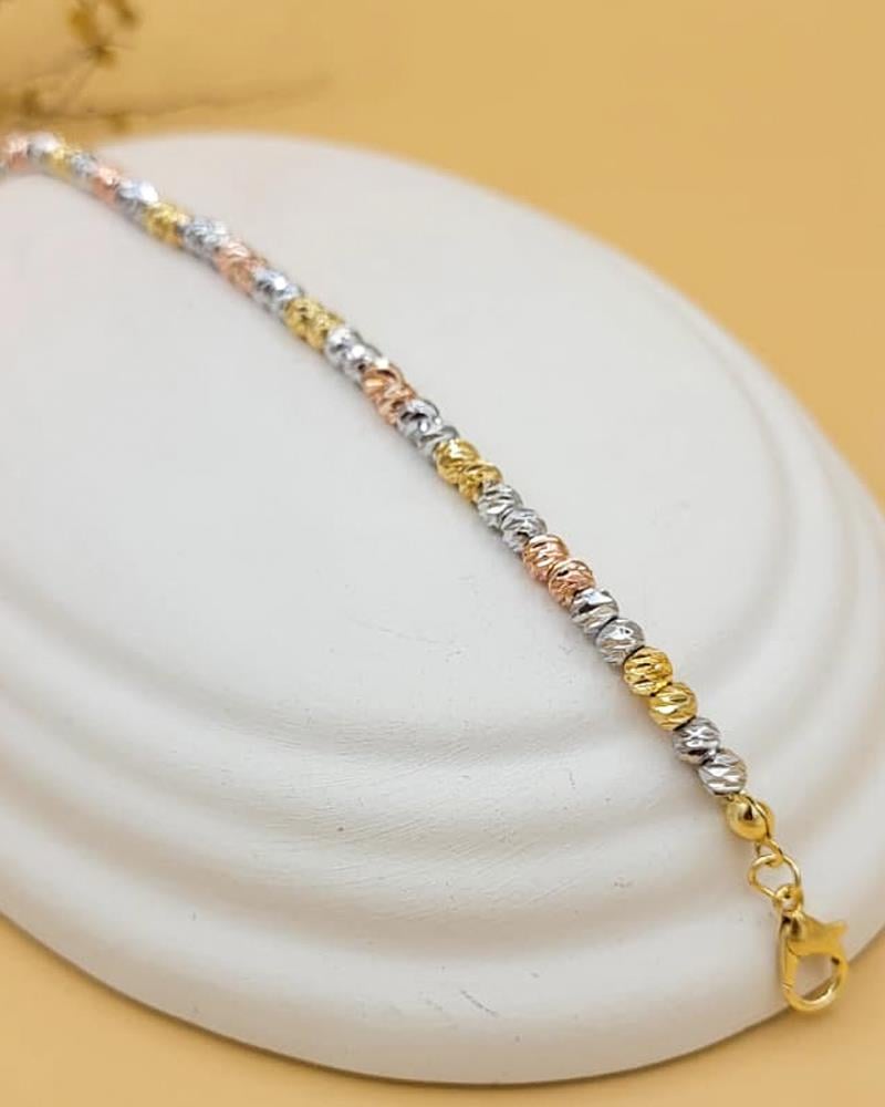 Üç Renk Kalın Silver Dorika Bileklik