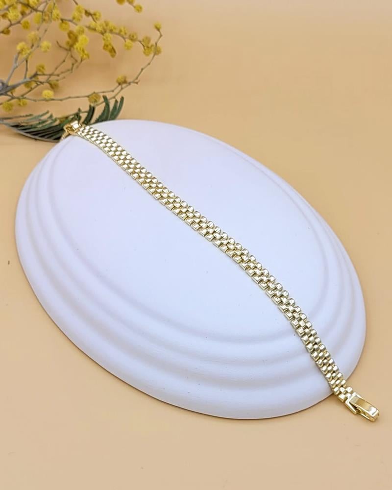 Unisex Zincir Gold Metal Bileklik