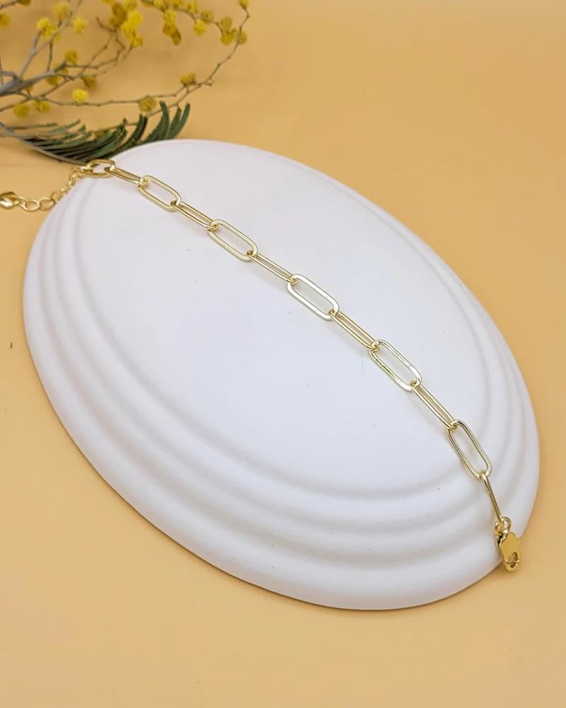 Yassı Halka Gold Metal Ataç Bileklik
