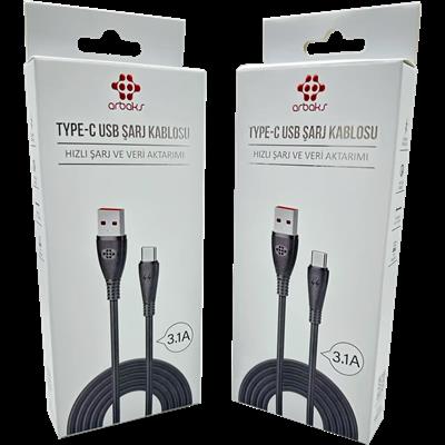 3.1A TYPE-C Şarj Kablosu Arbaks ARB-51