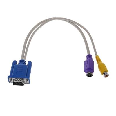 Elektromer Vga 15 Pin Erkek - 1 Rca Dişi+Mini DIN Dişi 10 Cm Kablo