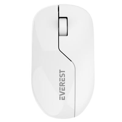Everest SMW-973 USB Beyaz-Gri 2.4Ghz 1200DPI Kablosuz Optik Mouse 5 Metre Menzilli