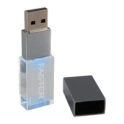 Faster 16 GB Mimi Serisi USB 3.0 Yüksek Hızlı Mavi Işıklı Metal Flash Bellek