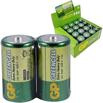 GP Greencell R20 1.5V Büyük D Boy Çinko-Karbon Pil 20li Paket (13G)