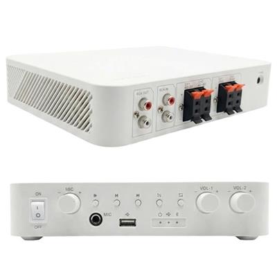Hikvision DS-QAE0A60G1-VB 60W 2 Bölgeli Analog Amfi Amplifikatör USB/Bluetooth/Mik/RCA