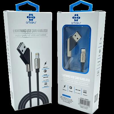 (İphone) Metal Hızlı Şarj Ve Veri Aktarımı Arbaks ARB600