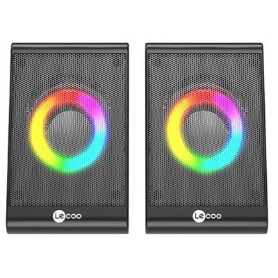 Lecoo DS100 Rgb Aydınlatmalı Kablolu Stereo Siyah 6 W Soundbar 1+1 Masaüstü Hoparlör