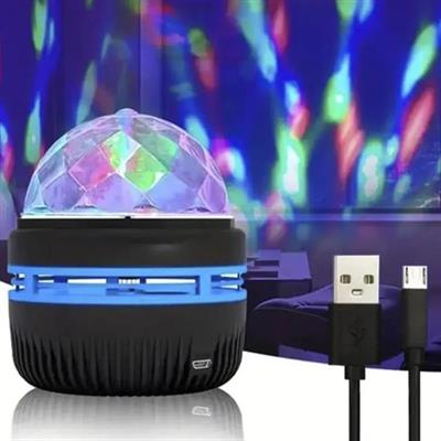 Ledx YQX-6888 Mini Usbli 3 Watt Şarjlı Sihirli Rgb Led Disko Topu
