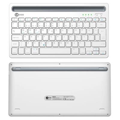 Lenovo Lecoo BK100 Bluetooth V3.0 Çoklu Cihaz Uyumlu Şarj Edilebilir Kablosuz Beyaz Türkçe Q Klavye