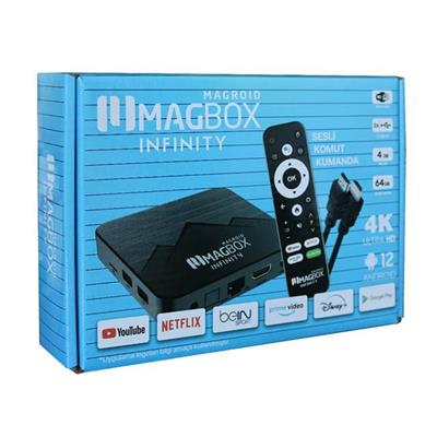 Magbox Magroid Infinty 64 GB HDD 4 GB Ram Bluetooth 5G Wifi Ses Komut Kumandalı Android TV Box
