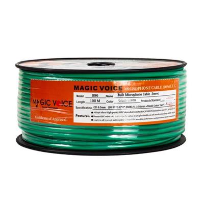 MagicVoice B96 Profesyonel 2 Damarlı Blendajlı Enstrüman Mikrofon Kablosu Stereo 100 Metre (Yeşil)