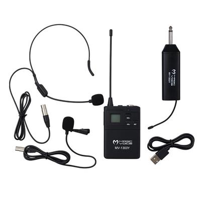 MagicVoice MV-1303Y UHF 1 Yaka + 1 Headset Kablosuz Profesyonel Telsiz Mikrofon