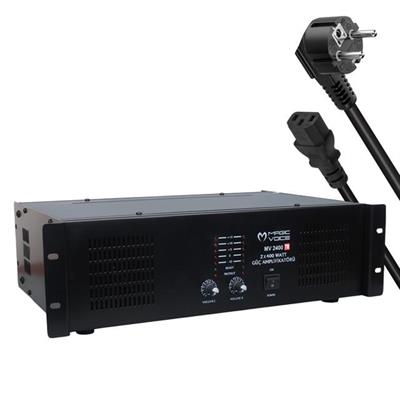 Magicvoice MV-2400 2x400 Watt 4-8 Ohm -100 V 19 Rack Hat Trafolu Power Anfi