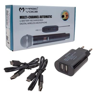 Magicvoice Mv-19600 UHF Kablosuz Enstrüman Uyumlu İkili Mikrofon Set