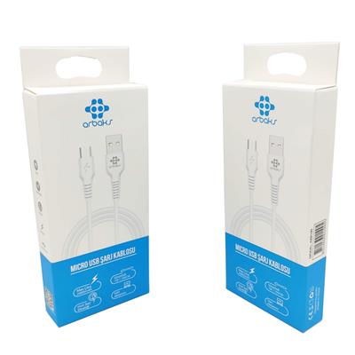 Micro 3100 Mah 1M Usb Şarj Kablosu Arbaks ARB100 (Beyaz)