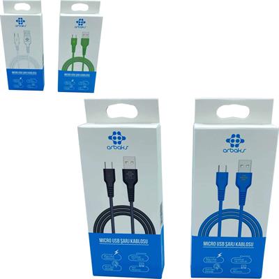 Micro 3100 Mah 1M Usb Şarj Kablosu Arbaks ARB100 (Beyaz)