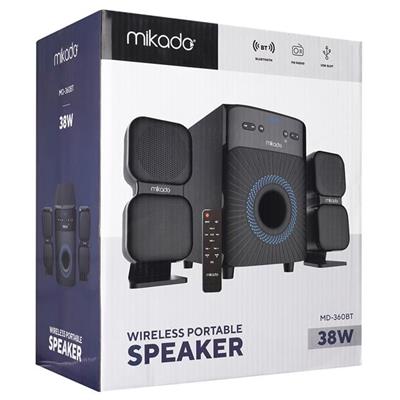 Mikado MD-360BT 2+1 38W BT/AUX/USB/FM/LED Ekran Multimedia Speaker Ev Sinema Sistemi