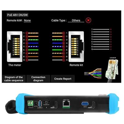 Noyafa NF-IPC716ADHS 7 Ekranlı IPC-ONVIF-AHD-CVI-TVI-HDMI-Analog Girişli Cctv Kamera Test Cihazı