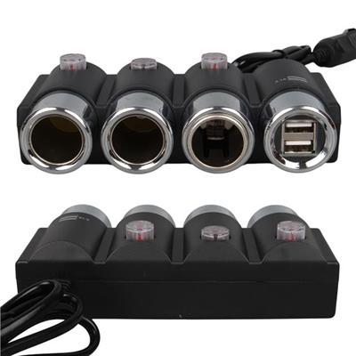Olesson 1508 12-24V Çift USB Girişli 120W 80cm Kablolu 3lü Araç Çakmak Çoklayıcı